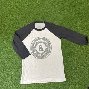 🍩NWT🍩 Doughnuts & Deadlifts DNDL Baseball Tee Size XS Lifting Crossfit Fitness